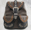 Western Leather Buckle Backpack