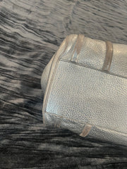 Celine Silver Leather Top-Handle Satchel