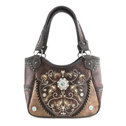 Western Concho Floral Tote Purse for Women