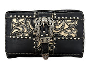 Western Cross Design Studded Wallet