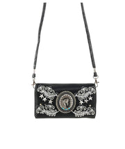 Horse Stars with Floral Embroidery Crossbody Wallet