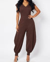 SOFT JUMPSUIT FEATURING A V-NECKLINE