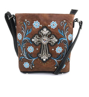 Cross Flower Blossom Western Crossbody Purse