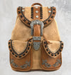 Western Leather Buckle Backpack