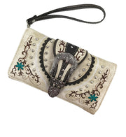 Flower Design Belt Buckle Women's Wallet