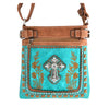 Cross Floral Embroidery Crossbody Purse