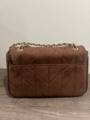 Karl Lagerfeld Quilted Chocolate Brown Chain Shoulder Bag
