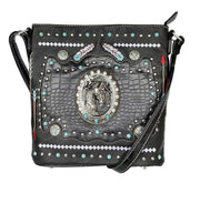 Native Horse Feather Women's Crossbody Western Messenger Purse