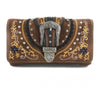 Flower Design Belt Buckle Women's Wallet
