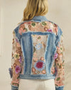 DENIM JACKET WITH FLORAL ORGANZA INSET