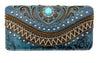Bella Pu Leather Fringe Western Crossbody Wallet