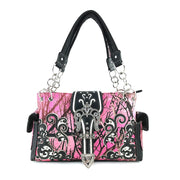 Rhinestone Buckle Branch Camouflage Women's Handbag Purse