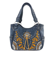 Southwestern Concho Floral Tote Purse for Women