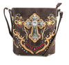 Daisy Floral Embroidery Cross Crossbody Purse