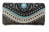 Bella Pu Leather Fringe Western Crossbody Wallet