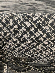 Black & White Tweed Chain Shoulder Bag by Karl Lagerfeld