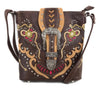 Daisy Floral Embroidery Buckle Crossbody Purse