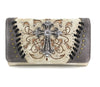 Floral Embroidery Cross Women's Wallet Clutch