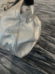 Celine Silver Leather Top-Handle Satchel
