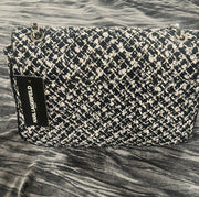 Black & White Tweed Chain Shoulder Bag by Karl Lagerfeld
