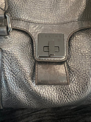 Celine Silver Leather Top-Handle Satchel