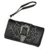Classic Western Buckle Crossbody Trifold Wallet