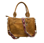 Aztec Tribal Print Fringe Western Handbag Purse