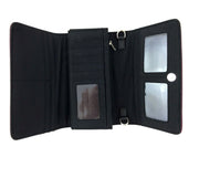 Studded Rhinestone Buckle Women Crossbody Wallet