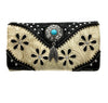 Bessie Turquoise Concho Feather Western Crossbody Wallet