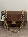 Karl Lagerfeld Quilted Chocolate Brown Chain Shoulder Bag
