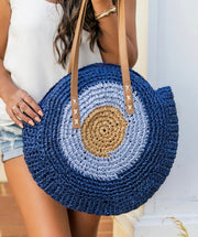 Straw circle tote