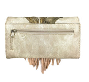 Lace Fringe Trifold Crossbody Wallet.