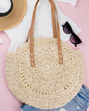 Straw circle tote