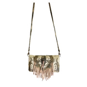 Lace Fringe Trifold Crossbody Wallet.