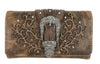 Classic Western Buckle Crossbody Trifold Wallet