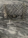 Black & White Tweed Chain Shoulder Bag by Karl Lagerfeld