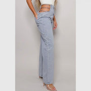 Y2K 90s Chic Chain Side Wide Leg Jeans