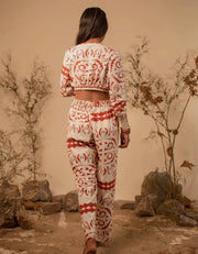 Beige & Rust Tribal Co Ord Set