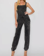 Mineral Wash Cargo Jumpsuit