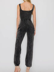 Mineral Wash Cargo Jumpsuit