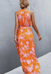 Orange print halter strap