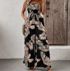 Printed strapless jumpsuit