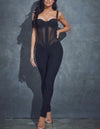 Mesh corset style jumpsuit