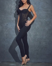 Mesh corset style jumpsuit