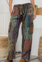 Mushroom patchwork pants