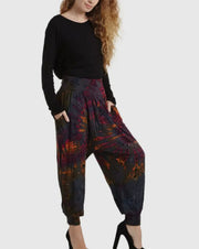 Purple tie dye harem pants