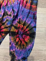 Purple tie dye harem pants