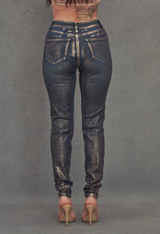 Gold Foil Skinny Jeans