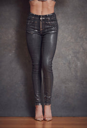 Silver Foil Skinny Jeans