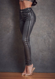 Silver Foil Skinny Jeans